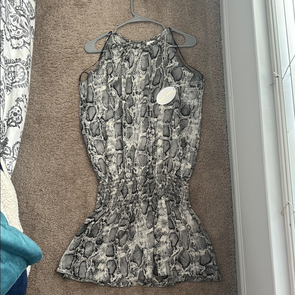 NWT - bishop + young Black and White Snakeskin dress